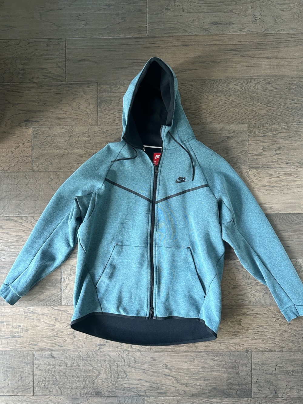 Nike Tech Heather Blue/Black Fleece Full-Zip Hooded Sweatshirt-805144-055
